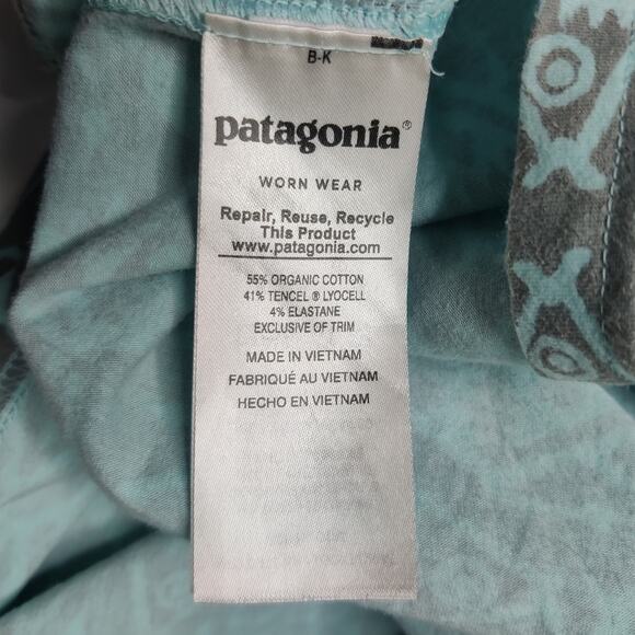 Patagonia West Ashley Sleeveless Organic Cotton Dress Blue Tribal Print M - Picture 6 of 9